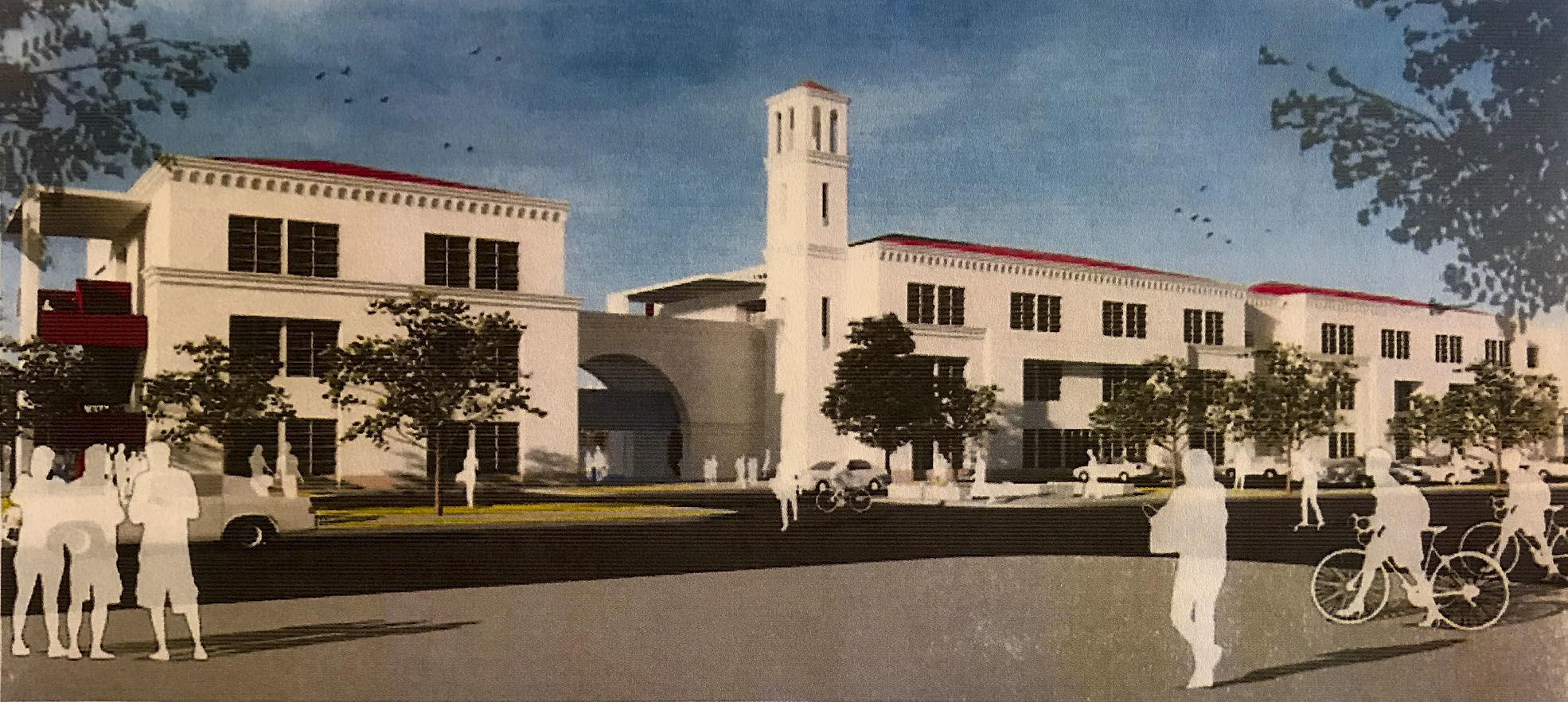 Santa Maria High School building illustration